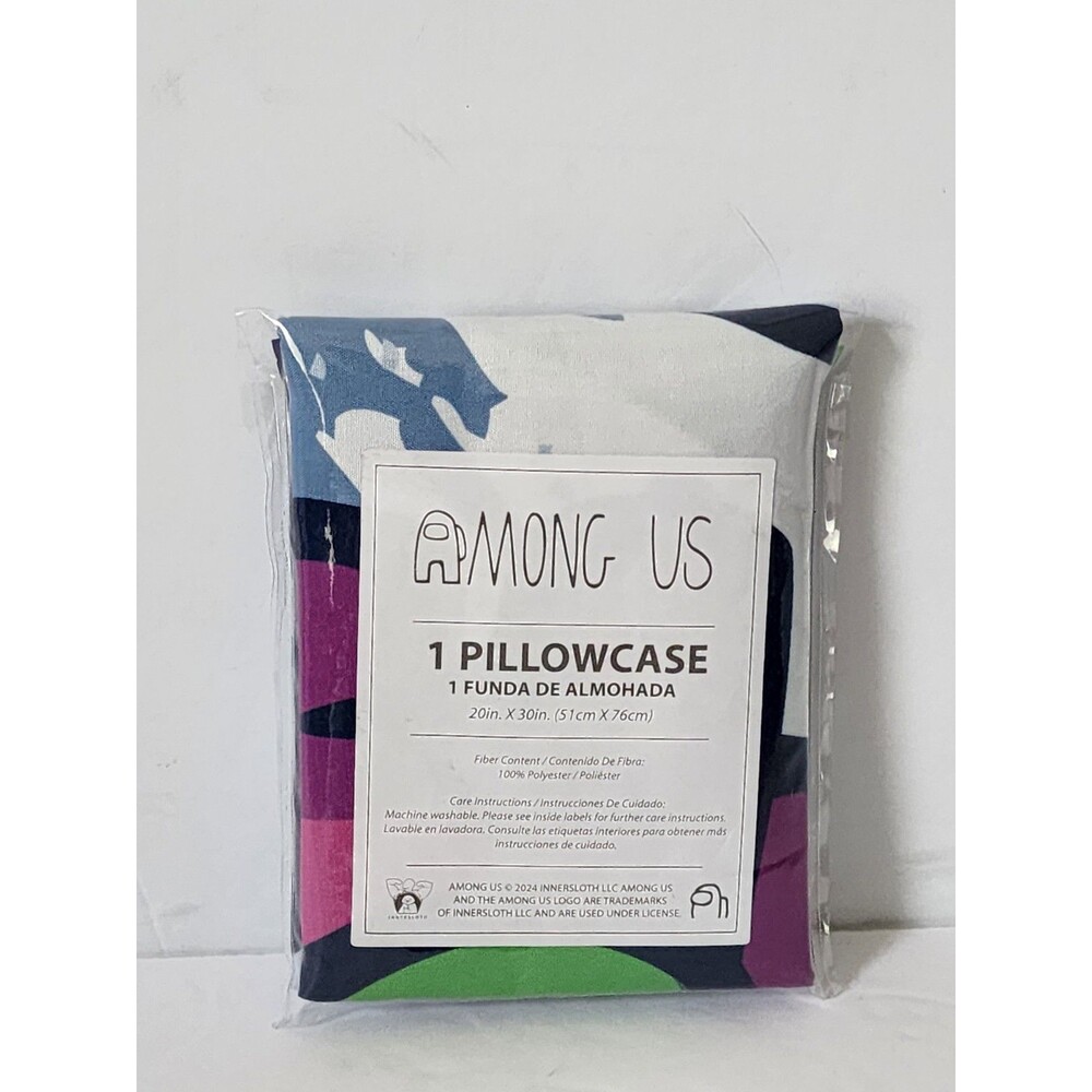 Among Us Space Splatter 1 Single Reversible Pillowcase - Double-Sided Kids Super